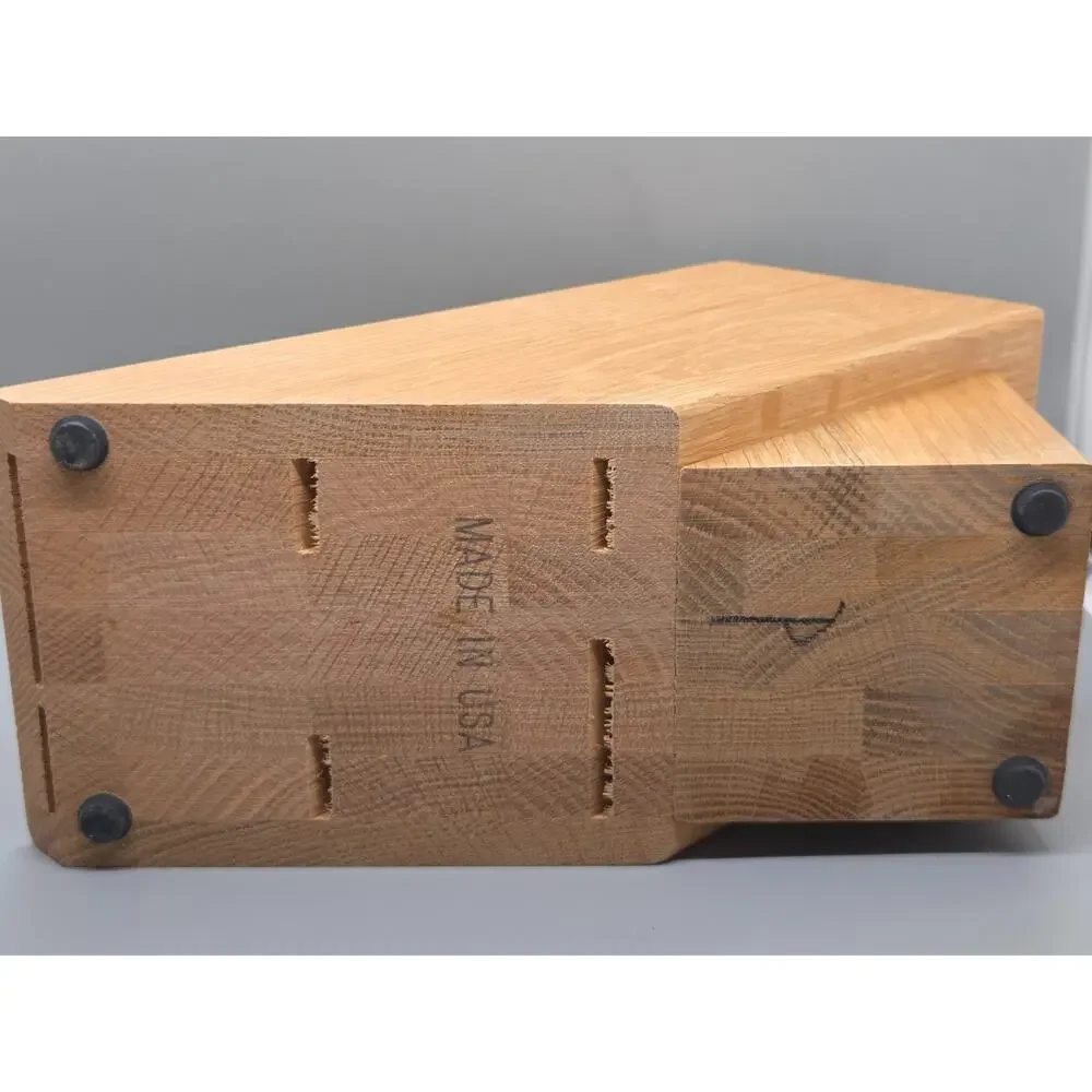 Cutco 7 Slot Knife Block 6 Slots For Knives 1 Hole Oak USA Made Wood Natural